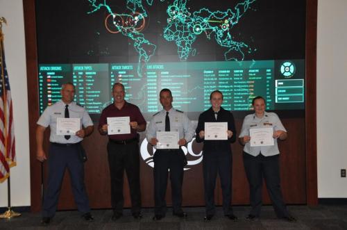 Civil Air Patrol Officers receiving awards